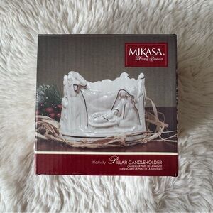 Mikasa Red Nativity Candleholder